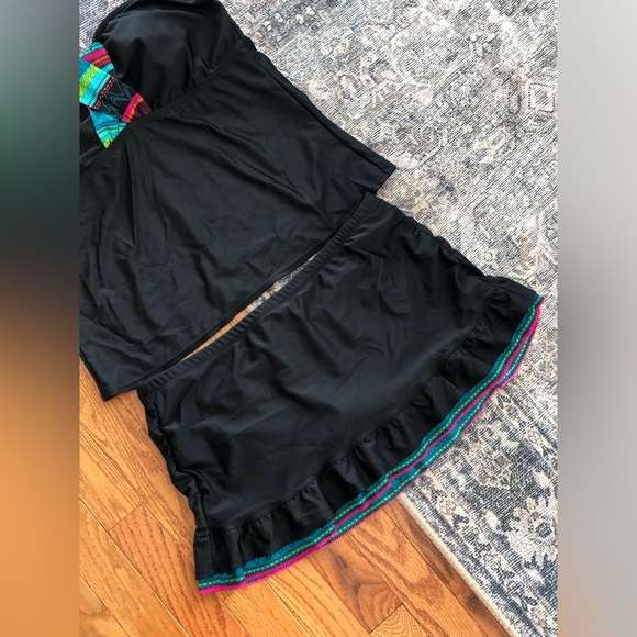 Athleta two Piece swim suit bathing suit skirted skirt swim bottom full coverage - Picture 3 of 8